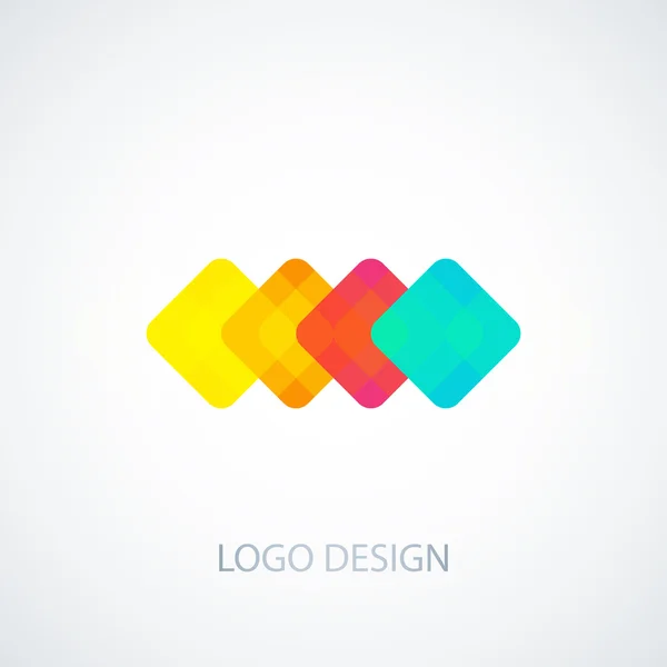 Vector illustration of colored squares logo — 스톡 벡터