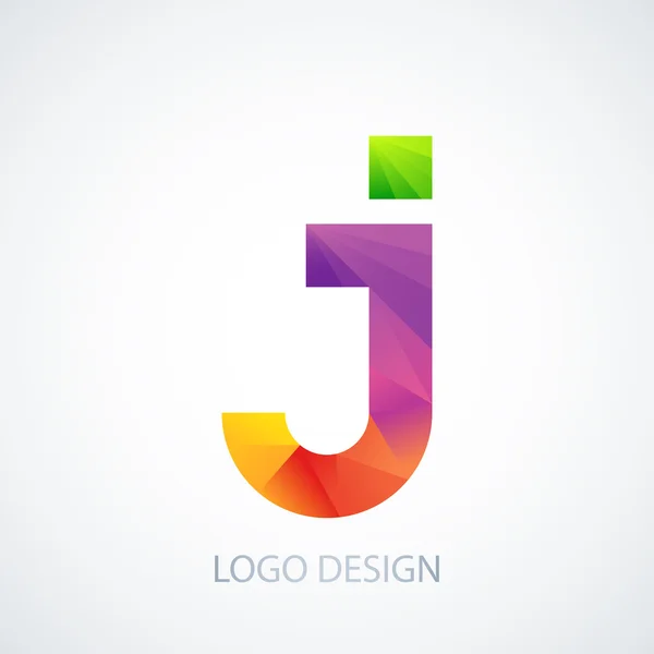 Vector illustration of colorful logo letter j — Stock Vector