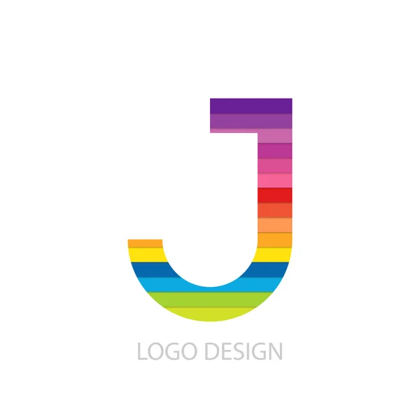 Ilustración vectorial de la letra j del logotipo colorido — Archivo Imágenes Vectoriales