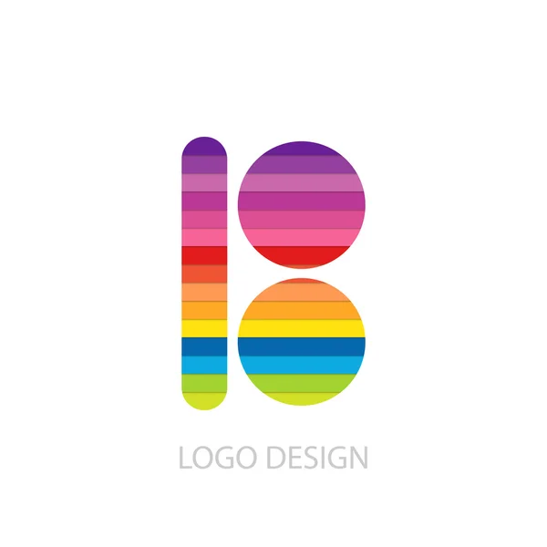 Vector illustration of colorful logo letter b — ストックベクタ