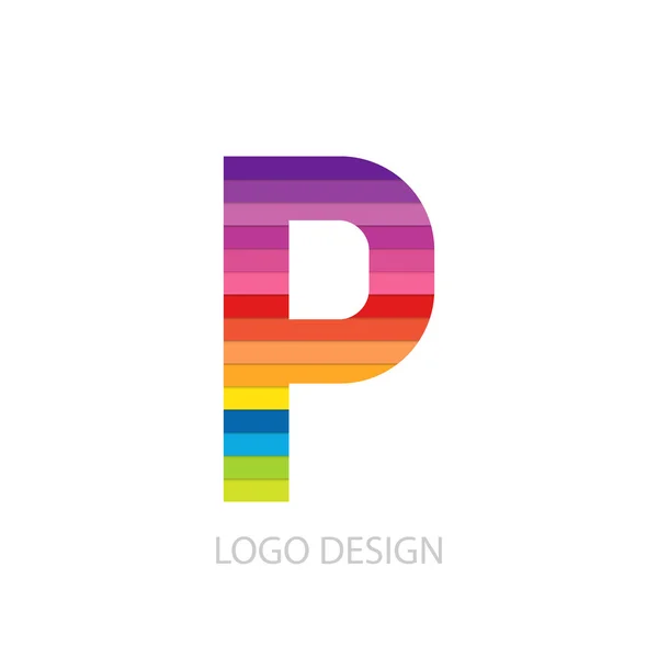 Vector illustration of colorful logo letter p — Stock Vector