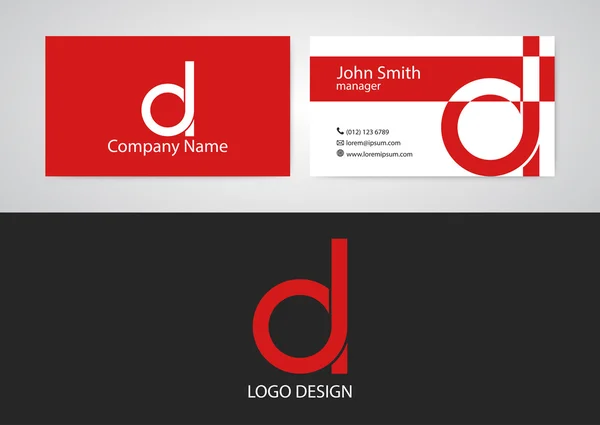 Vector illustration of logo and business card — Stockvector