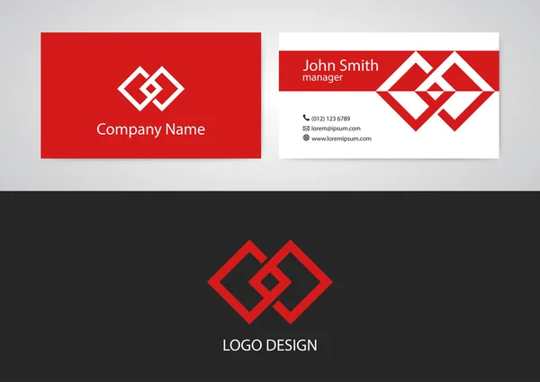 Vector illustration of logo and business card — Stockvector