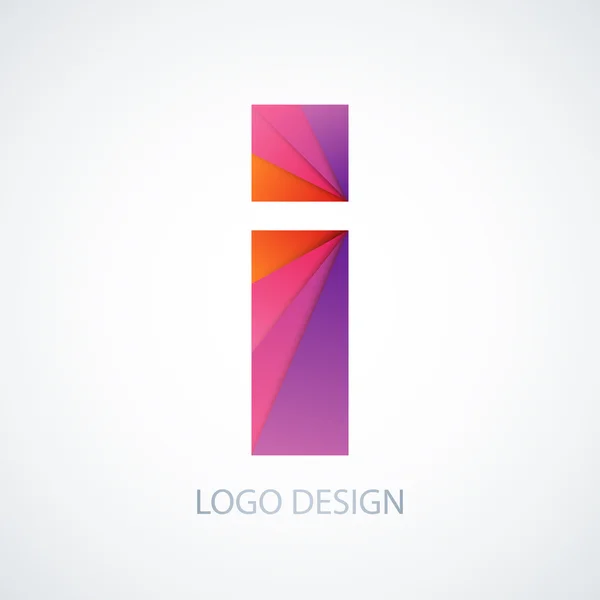 Vector illustration of colorful logo letter i — Stok Vektör