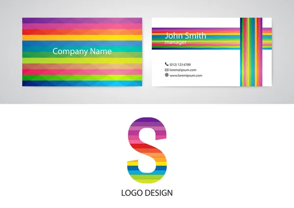 Vector illustration of logo and business card — Stok Vektör