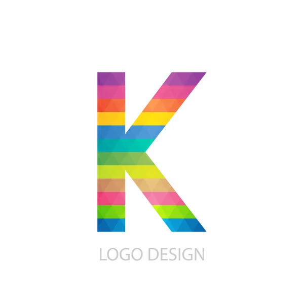 Ilustración vectorial de la letra k del logotipo colorido — Archivo Imágenes Vectoriales