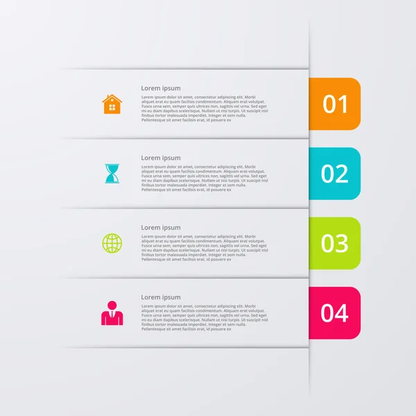 Illustrazione vettoriale infografica quattro opzioni — Vettoriale Stock