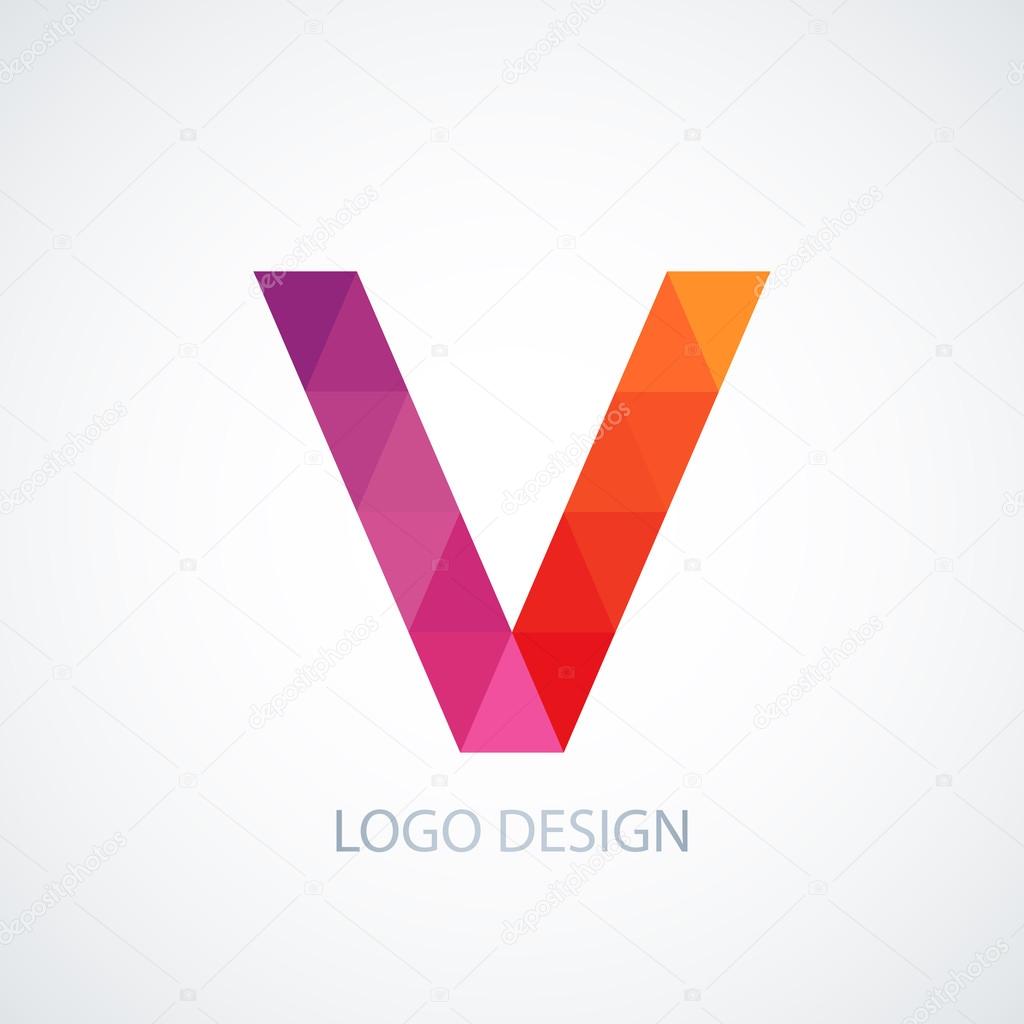 Vector illustration of colorful logo letter v
