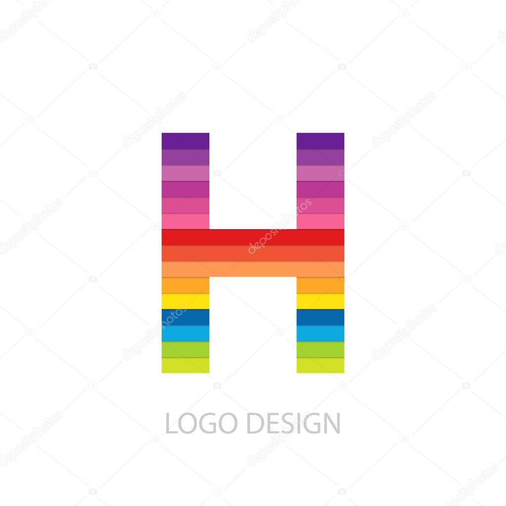 Vector illustration of colorful logo letter h