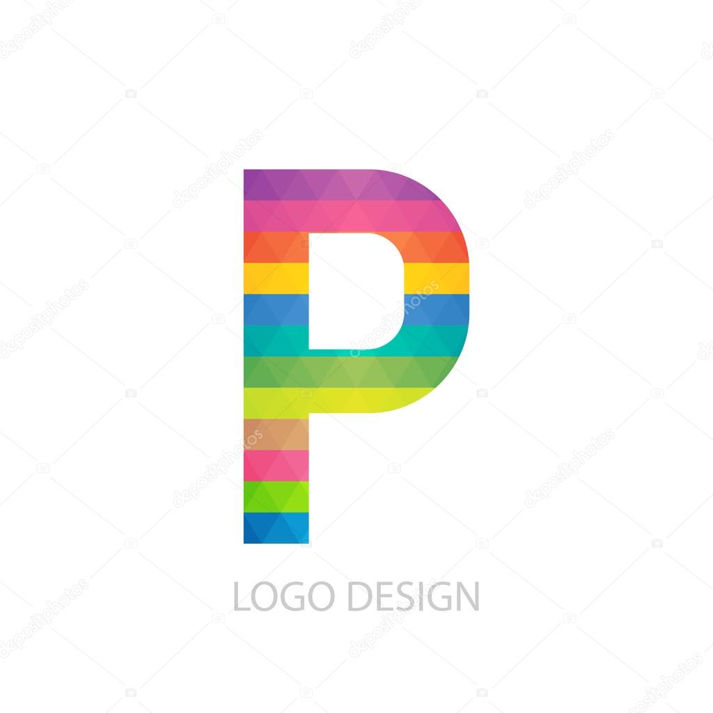 Vector illustration of colorful logo letter p.