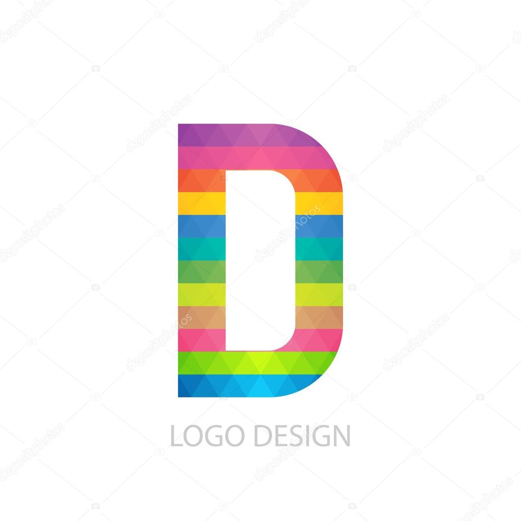 Vector illustration of colorful logo letter d.