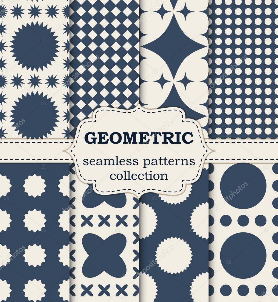 Vector illustration seamless geometric patterns