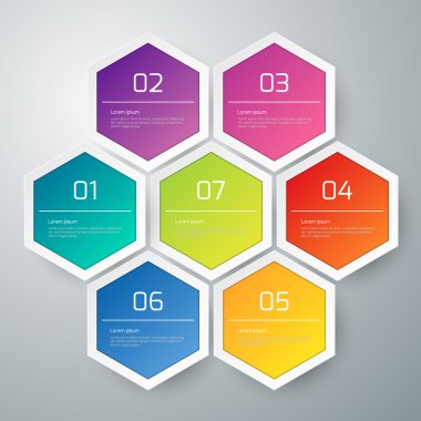 Vektör çizim infographics altıgenler gölgeler