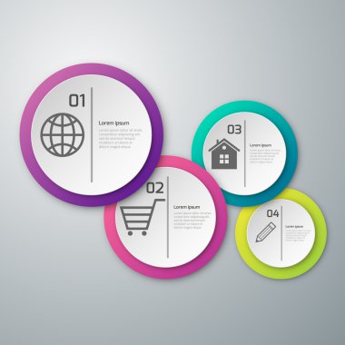 Vektör çizim infographics kağıt daire