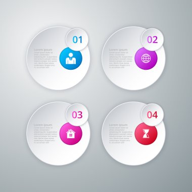 Resimde infographics dört daire vektör