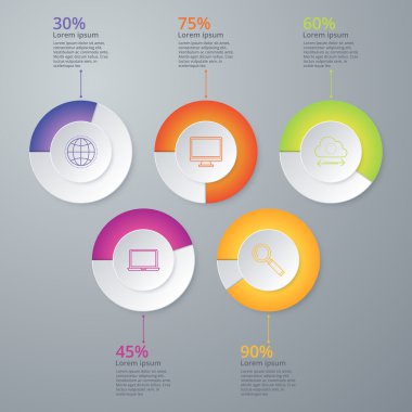 Vektör çizim Infographic beş seçenekleri