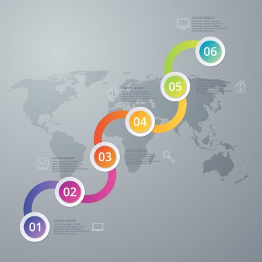 Vektör çizim infographics altı seçenekleri