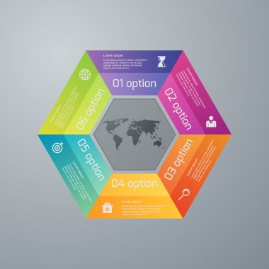 Vektör çizim infographics altı seçenekleri