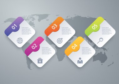 Vektör çizim infographics zaman çizelgesi kareler