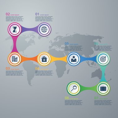vektör çizim infographics sekiz seçenekleri