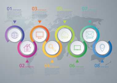 vektör çizim infographics sekiz seçenekleri