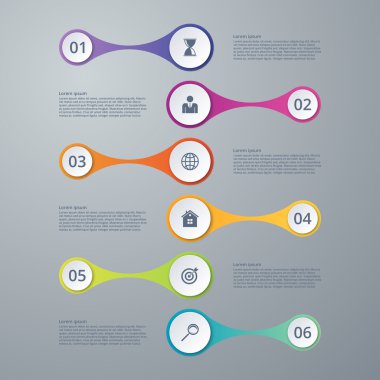 Vektör çizim infographics altı seçenekleri