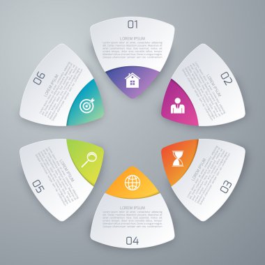 Vektör çizim infographics altı seçenekleri