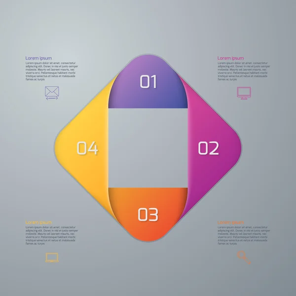 Vektor Illustration Infografik vier Optionen — Stockvektor