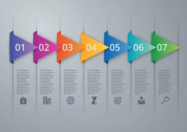 Vektör çizim infographics yedi seçenekleri