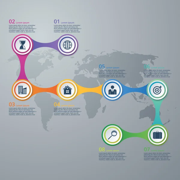 Vektör çizim infographics sekiz seçenekleri — Stok Vektör