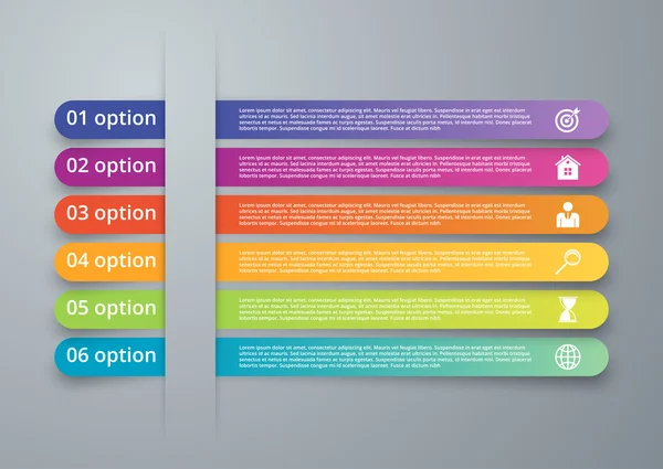 Vektor illustration infographics sex alternativ — Stock vektor