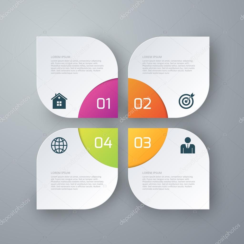 Vector illustration infographics four options squares