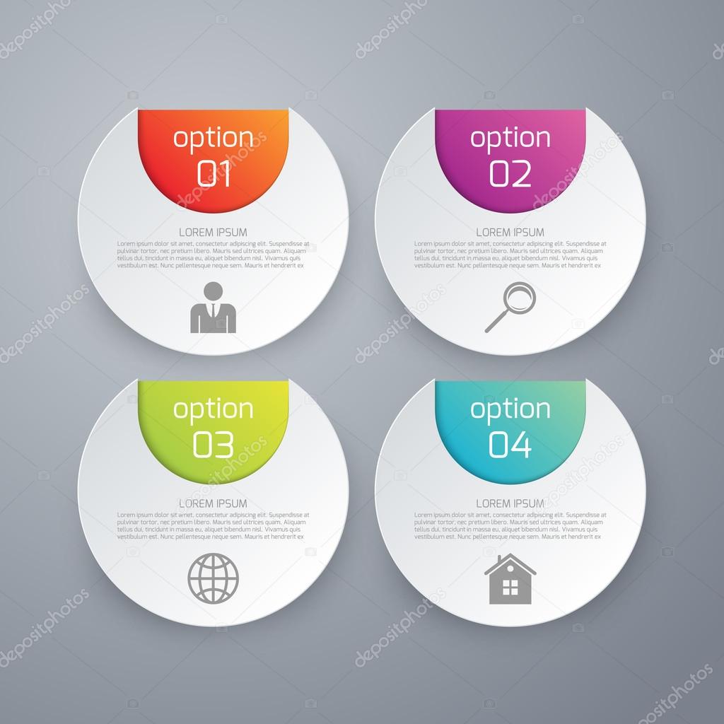 Vector illustration of four options infographics circle