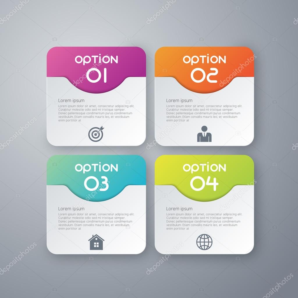 Vector illustration infographics four rounded rectangle