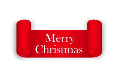 Resimde neşeli Noel kırmızı kurdele vektör