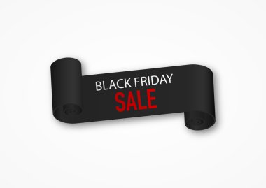 Vektör çizim siyah Cuma indirimler. Siyah Şerit