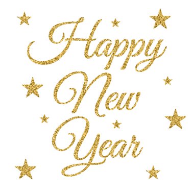Vektör çizim altın mutlu yeni yıl