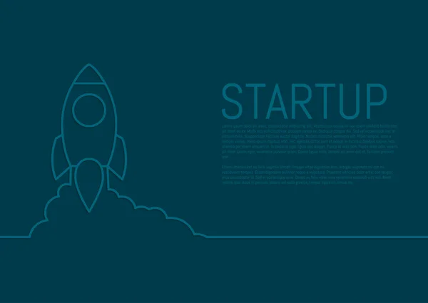 Vector illustration of a flat design of a startup rocket — Stock Vector