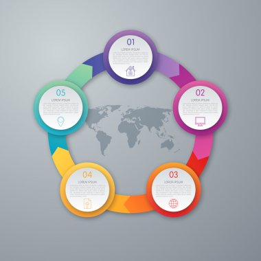 Vektör çizim Infographic beş seçenekleri.