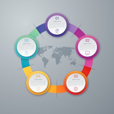 Vektör çizim Infographic beş seçenekleri.