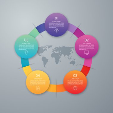 Vektör çizim Infographic beş seçenekleri.