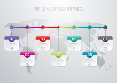 Vektör çizim Infographic zaman çizelgesi