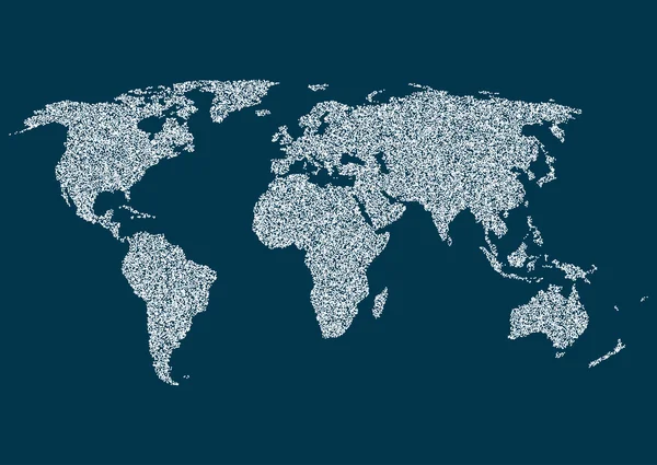 Disegno mappa del mondo su sfondo bianco — Vettoriale Stock