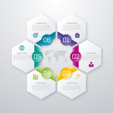 Gölgeler ile renkli altıgenler