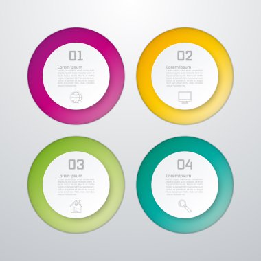 Dört seçenek infographics vektör çizim