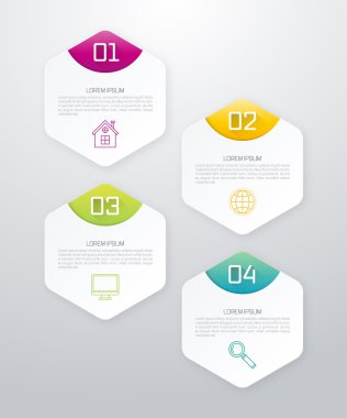 Vektör çizim infographics dört