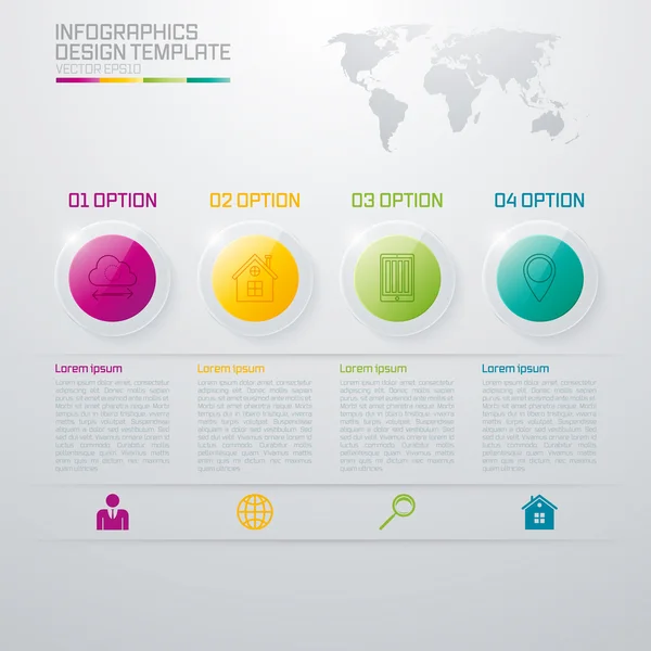 Infographic ontwerp witte cirkels — Stockvector