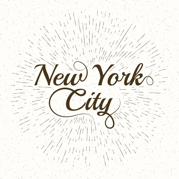Vintage mano lettered texture New York — Vettoriale Stock
