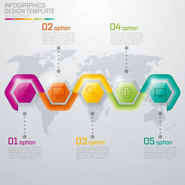 Vektor Illustration Infografik fünf Optionen — Stockvektor