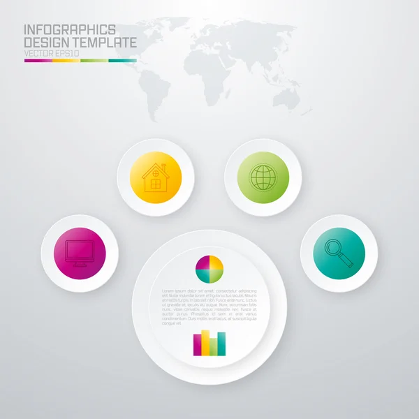 Ilustração vetorial de quatro opções infográficos —  Vetores de Stock